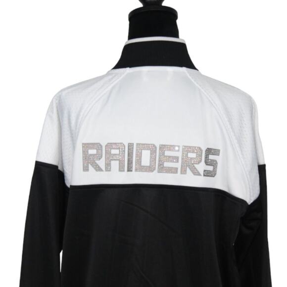 NFL Raiders Black & White Jacket with Sequence Logo Size Large - Picture 3 of 12